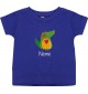 Kinder T-Shirt  mit tollen Motiven inkl Ihrem Wunschnamen Krokodil lila, Größe 0-6 Monate