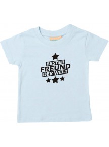 Kinder T-Shirt bester Freund der Welt hellblau, 0-6 Monate