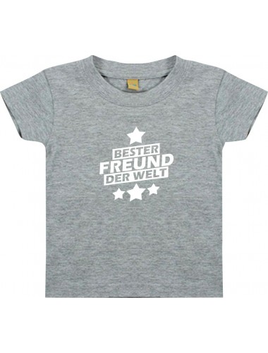 Kinder T-Shirt bester Freund der Welt grau, 0-6 Monate