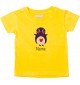 Kinder T-Shirt  mit tollen Motiven inkl Ihrem Wunschnamen Pinguin gelb, Größe 0-6 Monate