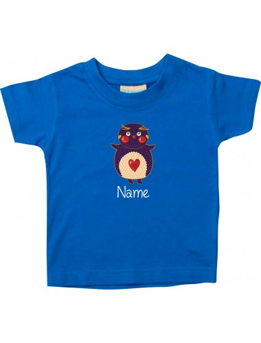 Kinder T-Shirt  mit tollen Motiven inkl Ihrem Wunschnamen Pinguin royal, Größe 0-6 Monate