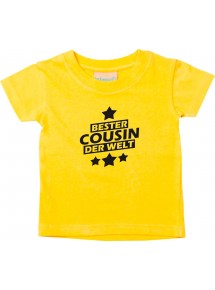 Kinder T-Shirt bester Cousin der Welt gelb, 0-6 Monate