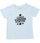 Kinder T-Shirt bester Cousin der Welt hellblau, 0-6 Monate