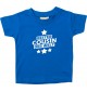 Kinder T-Shirt bester Cousin der Welt royal, 0-6 Monate