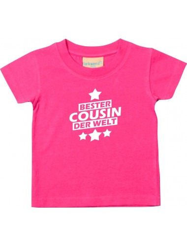 Kinder T-Shirt bester Cousin der Welt pink, 0-6 Monate