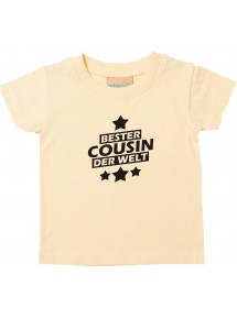 Kinder T-Shirt bester Cousin der Welt hellgelb, 0-6 Monate