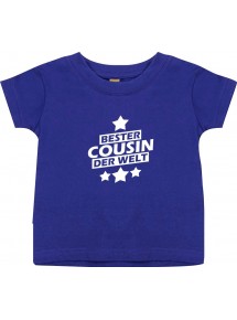 Kinder T-Shirt bester Cousin der Welt lila, 0-6 Monate