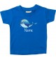 Kinder T-Shirt  mit tollen Motiven inkl Ihrem Wunschnamen Delfin royal, Größe 0-6 Monate