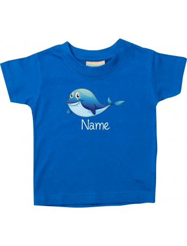 Kinder T-Shirt  mit tollen Motiven inkl Ihrem Wunschnamen Delfin royal, Größe 0-6 Monate