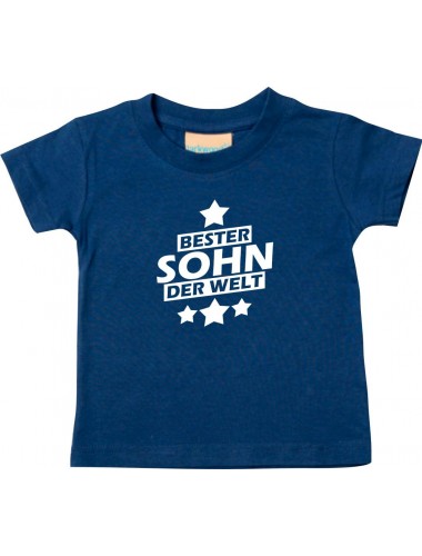 Kinder T-Shirt bester Sohn der Welt navy, 0-6 Monate