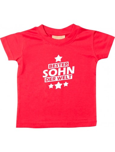 Kinder T-Shirt bester Sohn der Welt rot, 0-6 Monate