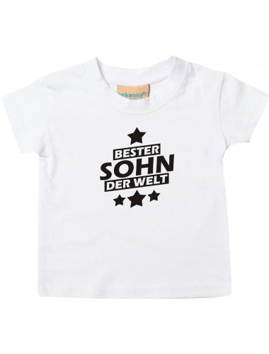 Kinder T-Shirt bester Sohn der Welt weiss, 0-6 Monate