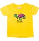Kinder T-Shirt  mit tollen Motiven inkl Ihrem Wunschnamen Schildkröte gelb, Größe 0-6 Monate
