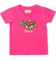 Kinder T-Shirt  mit tollen Motiven inkl Ihrem Wunschnamen Schildkröte pink, Größe 0-6 Monate