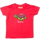 Kinder T-Shirt  mit tollen Motiven inkl Ihrem Wunschnamen Schildkröte rot, Größe 0-6 Monate