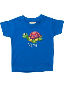 Kinder T-Shirt  mit tollen Motiven inkl Ihrem Wunschnamen Schildkröte royal, Größe 0-6 Monate