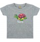Kinder T-Shirt  mit tollen Motiven inkl Ihrem Wunschnamen Schildkröte grau, Größe 0-6 Monate
