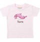 Kinder T-Shirt  mit tollen Motiven inkl Ihrem Wunschnamen Delfin rosa, Größe 0-6 Monate