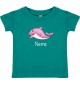 Kinder T-Shirt  mit tollen Motiven inkl Ihrem Wunschnamen Delfin jade, Größe 0-6 Monate