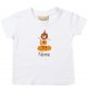 Kinder T-Shirt  mit tollen Motiven inkl Ihrem Wunschnamen Bär weiss, Größe 0-6 Monate