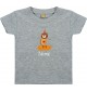 Kinder T-Shirt  mit tollen Motiven inkl Ihrem Wunschnamen Bär grau, Größe 0-6 Monate