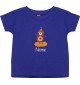 Kinder T-Shirt  mit tollen Motiven inkl Ihrem Wunschnamen Bär lila, Größe 0-6 Monate