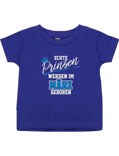 Baby Kinder T-Shirt  Echte Prinzen werden im MÄRZ geboren lila, 0-6 Monate