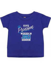 Baby Kinder T-Shirt  Echte Prinzen werden im JULI geboren lila, 0-6 Monate