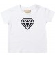 Kinder T-Shirt Diamant, weiss, 0-6 Monate