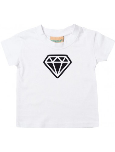 Kinder T-Shirt Diamant, weiss, 0-6 Monate