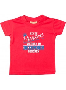 Baby Kinder T-Shirt  Echte Prinzen werden im DEZEMBER geboren rot, 0-6 Monate