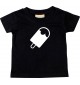 Kinder T-Shirt  Eis am Stiel, schwarz, 0-6 Monate