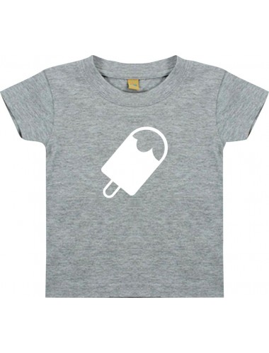 Kinder T-Shirt  Eis am Stiel, grau, 0-6 Monate