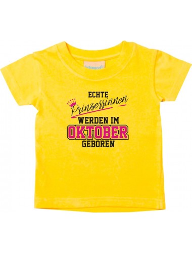 Baby Kinder T-Shirt  Echte Prinzessinnen werden im OKTOBER geboren,