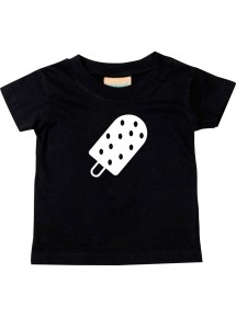 Kinder T-Shirt Summertime Stieleis Eis am Stiel, schwarz, 0-6 Monate