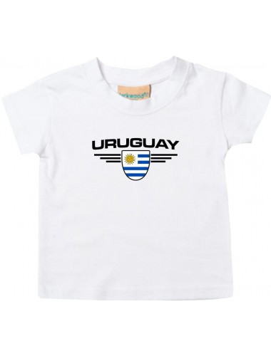 Baby Kinder-Shirt Uruguay, Wappen mit Wunschnamen und Wunschnummer Land, Länder