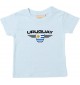 Baby Kinder-Shirt Uruguay, Wappen mit Wunschnamen und Wunschnummer Land, Länder, hellblau, 0-6 Monate