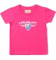 Baby Kinder-Shirt Uruguay, Wappen mit Wunschnamen und Wunschnummer Land, Länder, pink, 0-6 Monate
