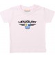 Baby Kinder-Shirt Uruguay, Wappen mit Wunschnamen und Wunschnummer Land, Länder, rosa, 0-6 Monate