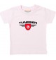 Baby Kinder-Shirt Tunesien, Wappen mit Wunschnamen und Wunschnummer Land, Länder, rosa, 0-6 Monate