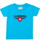 Baby Kinder-Shirt Tunesien, Wappen mit Wunschnamen und Wunschnummer Land, Länder, tuerkis, 0-6 Monate