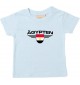 Baby Kinder-Shirt Ägypten, Wappen mit Wunschnamen und Wunschnummer Land, Länder, hellblau, 0-6 Monate