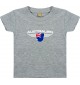 Baby Kinder-Shirt Australien, Wappen mit Wunschnamen und Wunschnummer Land, Länder, grau, 0-6 Monate