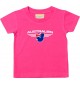 Baby Kinder-Shirt Australien, Wappen mit Wunschnamen und Wunschnummer Land, Länder, pink, 0-6 Monate