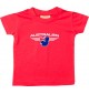 Baby Kinder-Shirt Australien, Wappen mit Wunschnamen und Wunschnummer Land, Länder, rot, 0-6 Monate