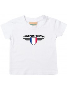 Baby Kinder-Shirt Frankreich, Wappen mit Wunschnamen und Wunschnummer Land, Länder