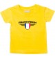 Baby Kinder-Shirt Frankreich, Wappen mit Wunschnamen und Wunschnummer Land, Länder, gelb, 0-6 Monate