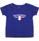 Baby Kinder-Shirt Frankreich, Wappen mit Wunschnamen und Wunschnummer Land, Länder, lila, 0-6 Monate