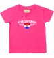 Baby Kinder-Shirt Kroatien, Wappen mit Wunschnamen und Wunschnummer Land, Länder, pink, 0-6 Monate