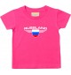 Baby Kinder-Shirt Russland, Wappen mit Wunschnamen und Wunschnummer Land, Länder, pink, 0-6 Monate